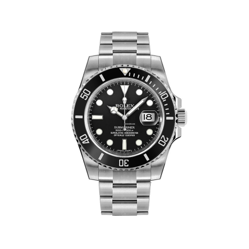 116610LN Rolex Submariner Date - the contrasting white date wheel, enhanced by the cyclops lens, works in harmony with the other elements of the piece